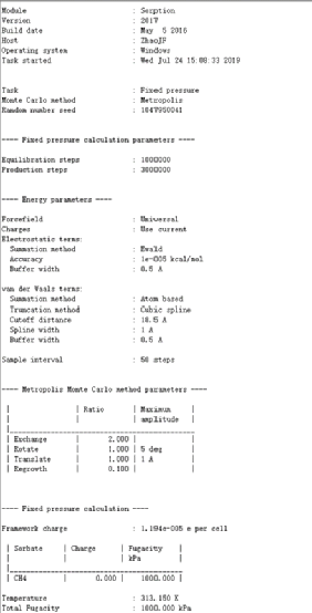 利用MS模拟天然气（甲烷）在多孔介质中的吸附的图27